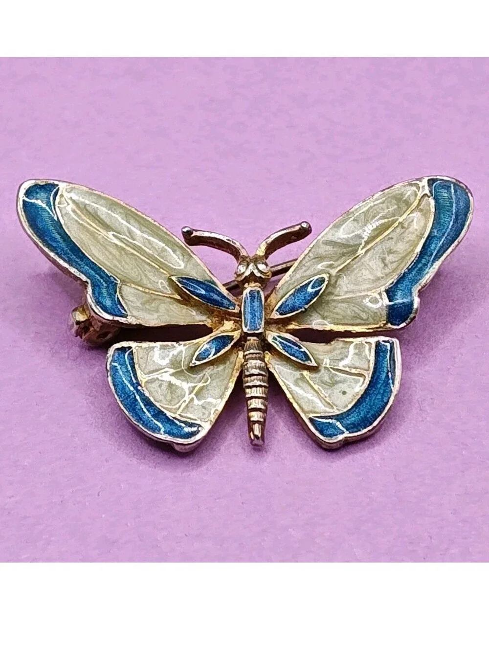 Vintage Closinne Enamel Butterfly Brooch 4 Whimisical Garden Fairy Cottage Boho